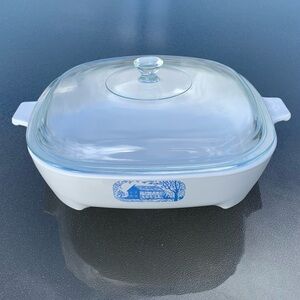 Corning Ware Cottage Core, Farm Core Blue Colonial House Lidded Browning Skillet